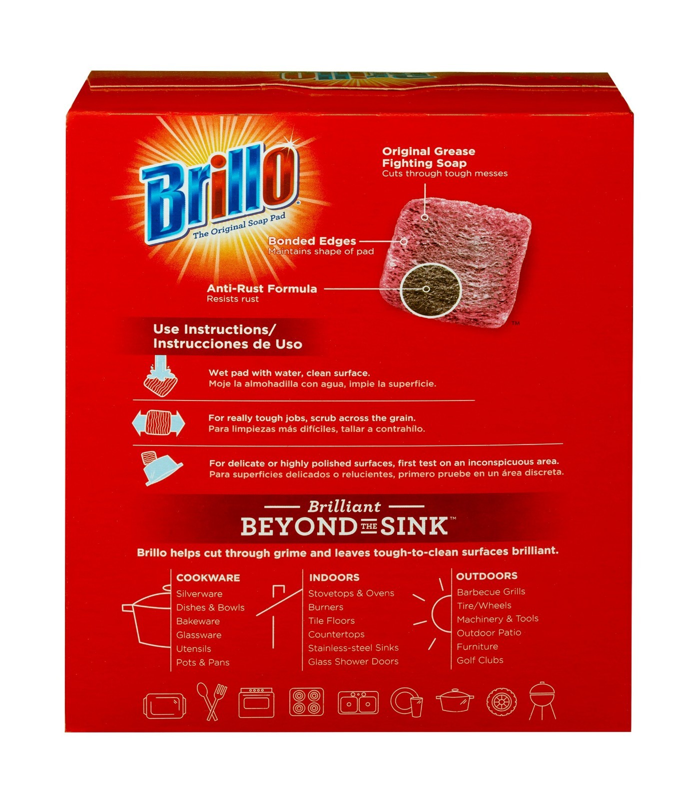 18 PADS – Brillo Steel Wool Scouring Soap Pad Pots Pans Grills Dishes Kitchen