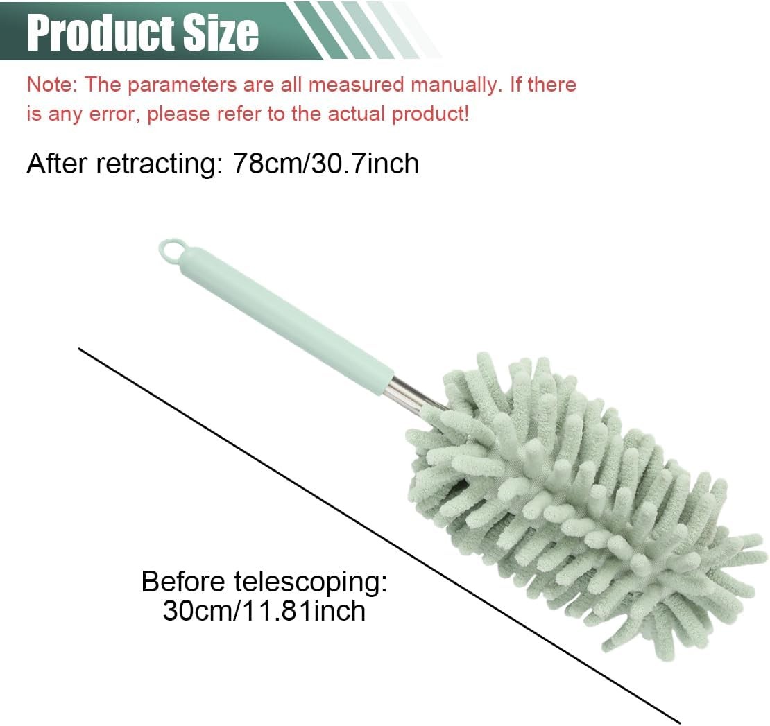 2PCS Car Interior Duster, Soft Chenille Detailing Brush with Extension Pole,