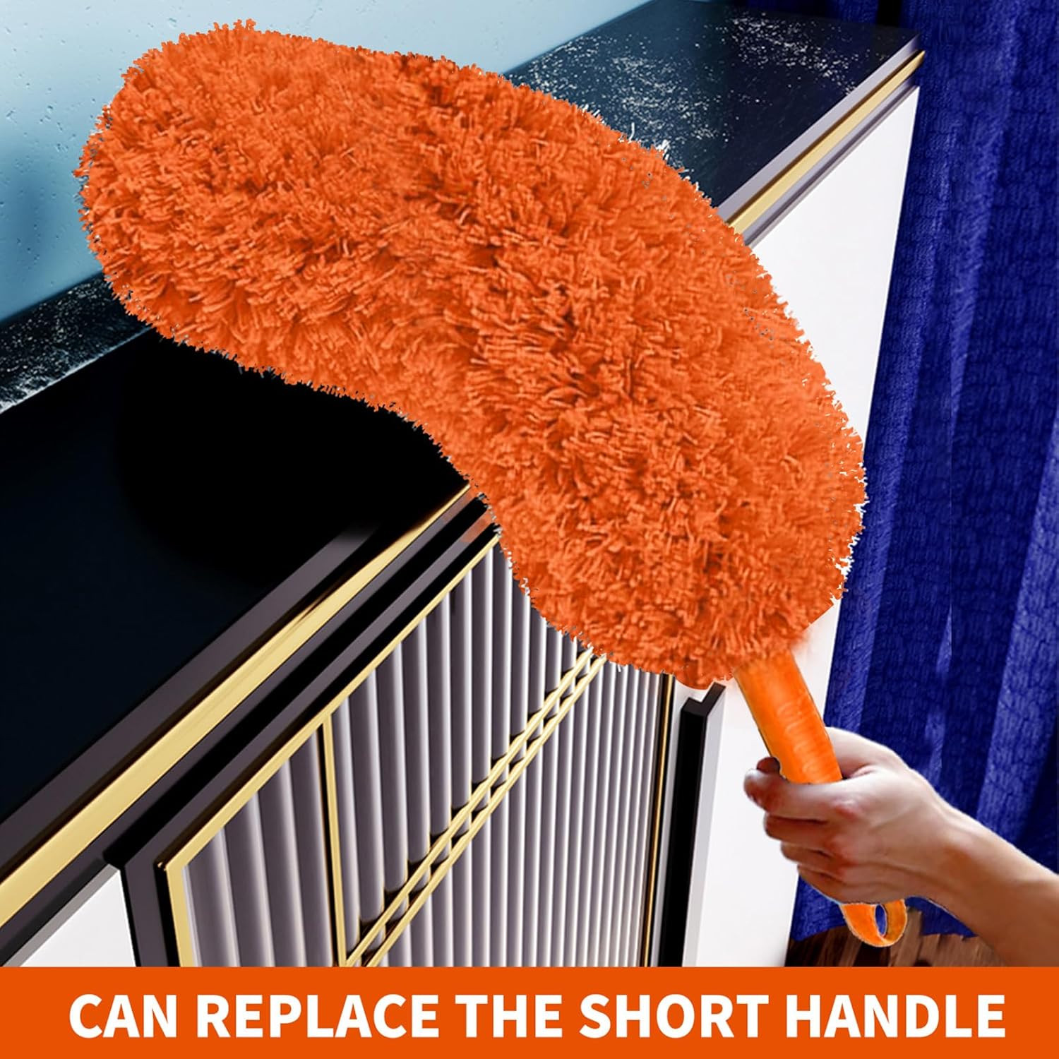 Cobweb Duster with Extension Pole,Cleaner Outdoor 110″ Telescoping Extended Sspi