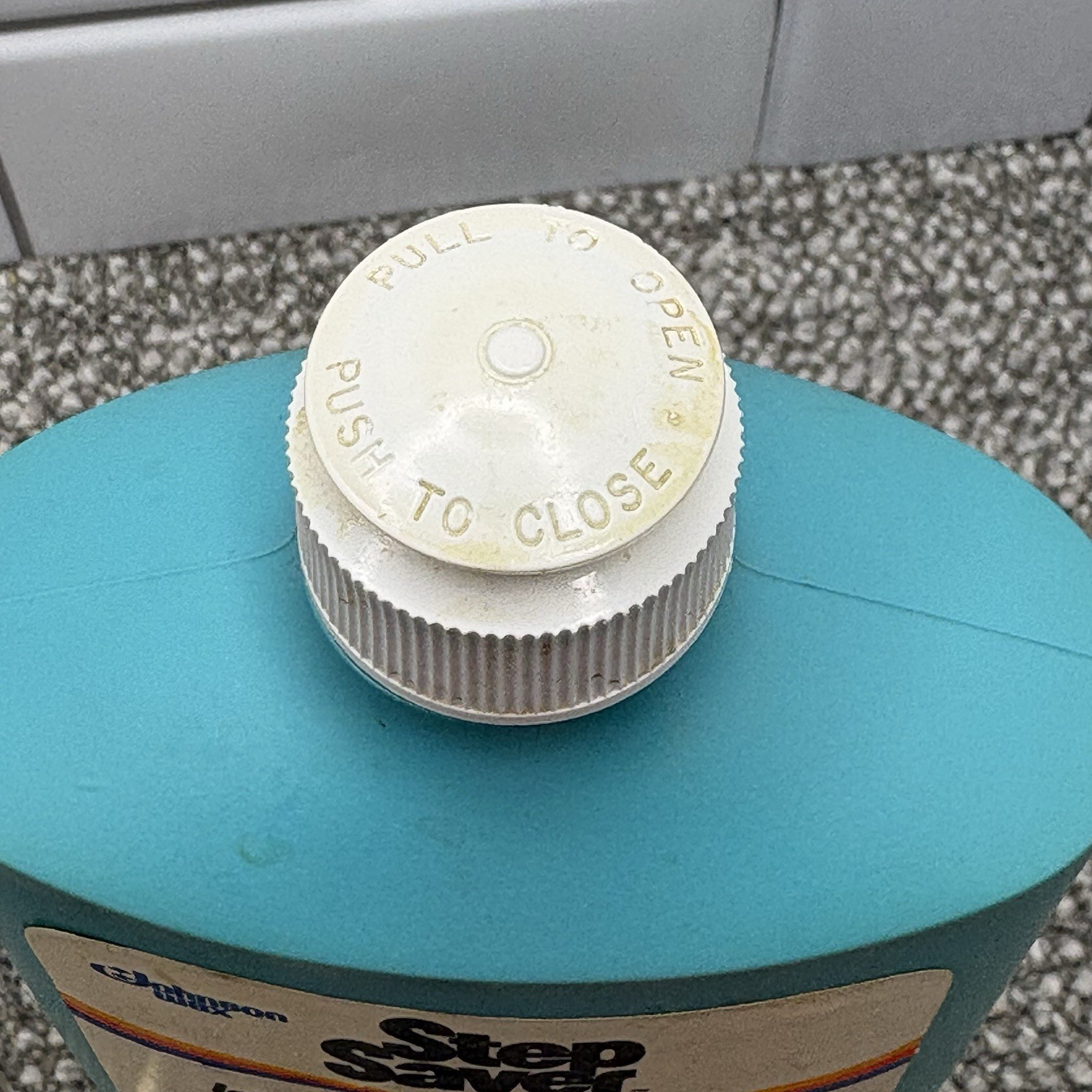 Johnson Wax Step Saver Floor Finish Blue Bottle 60% Full VTG Advertising Prop