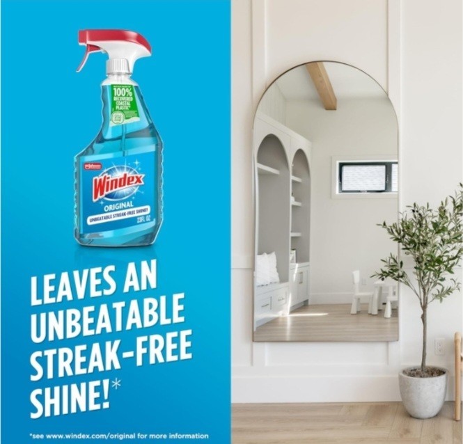 Windex Glass and Window Cleaner Spray Bottle, Original Blue, 23 fl oz