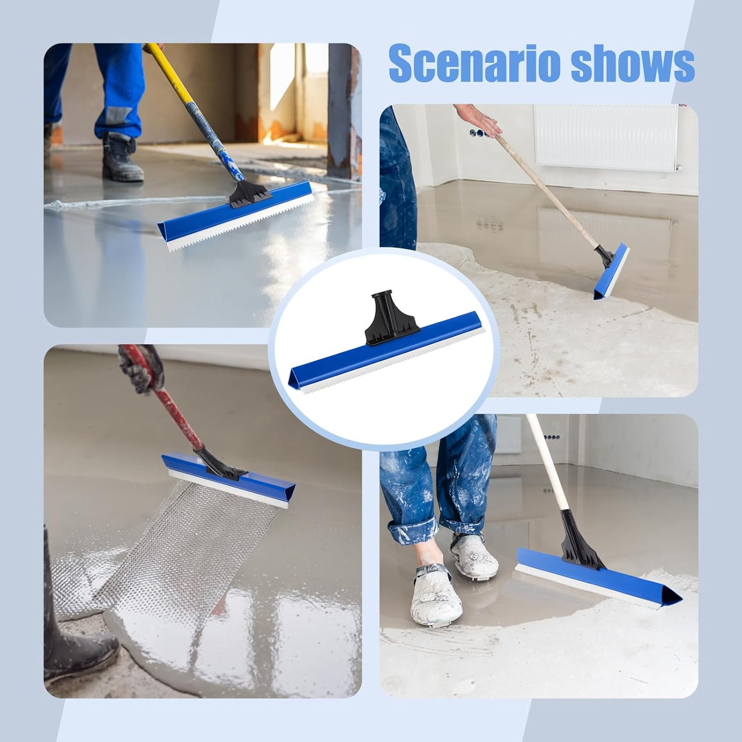 2 Pack 16 Inches Epoxy Floor Squeegees Notched Squeegee for Self Leveling Cement