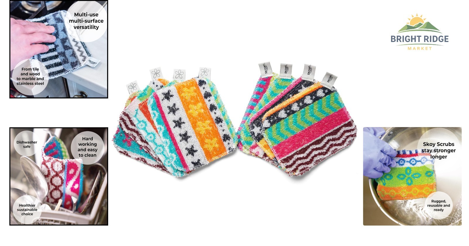 Planet-Friendly Dish Scrubber, 8-Pack Cotton Scrubs for Eco-Conscious Homes