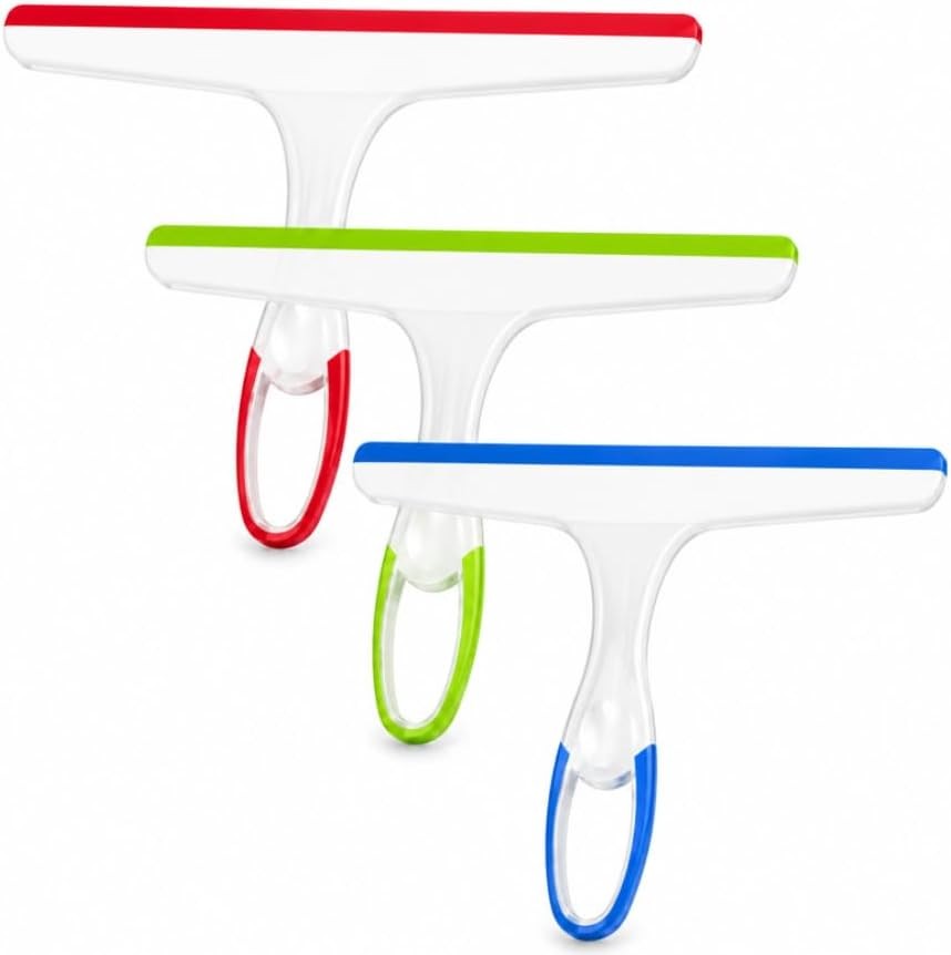 Shower Squeegee for Glass Doors, 3pcs Bathroom Squeegee for Shower Cleaner