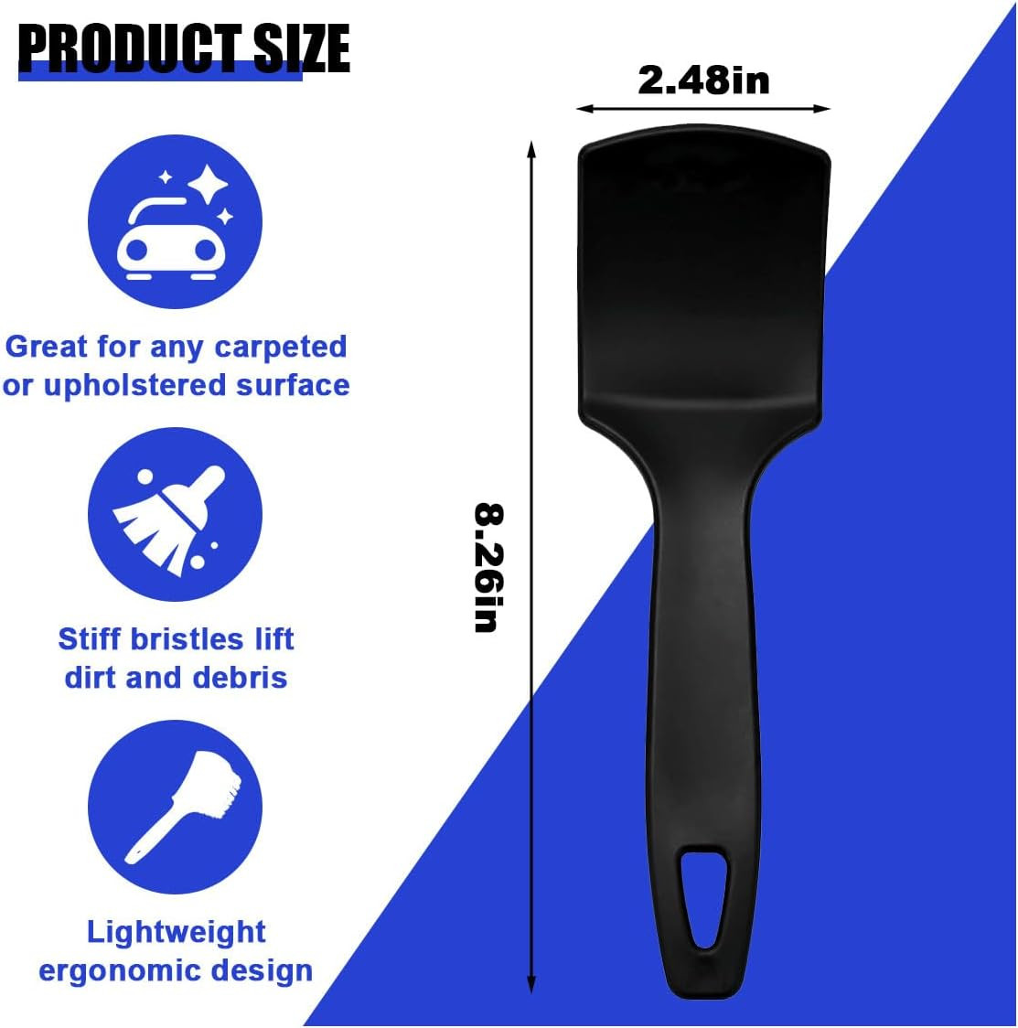 8.3×2.5 Inch Carpet Cleaning Brush, Scrub Brush for Floor Mats, Car Wheel Hub Cl