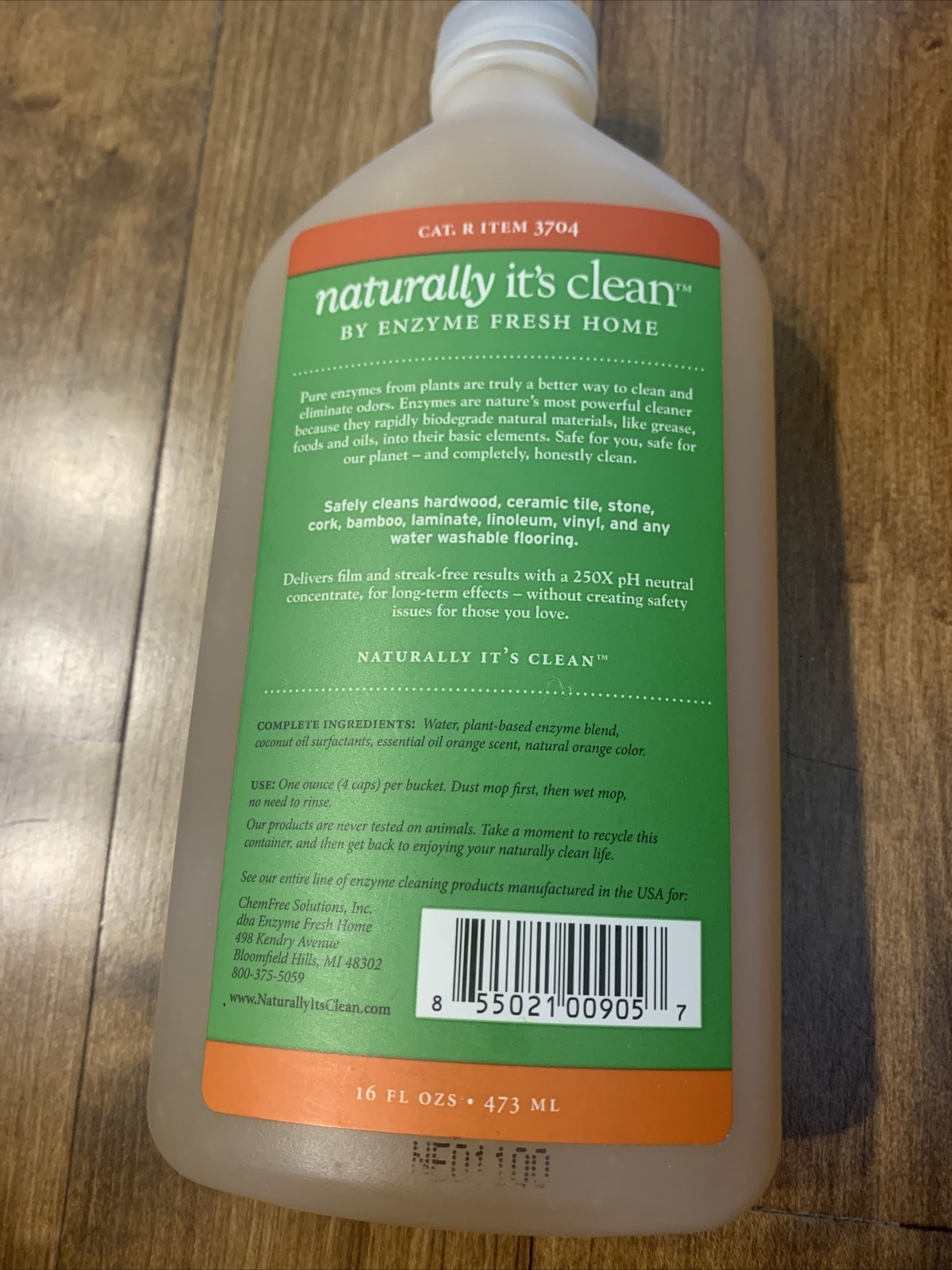Naturally It’s Clean Enzymes Floor Cleaner 16 FL OZ Discontinued New Sealed