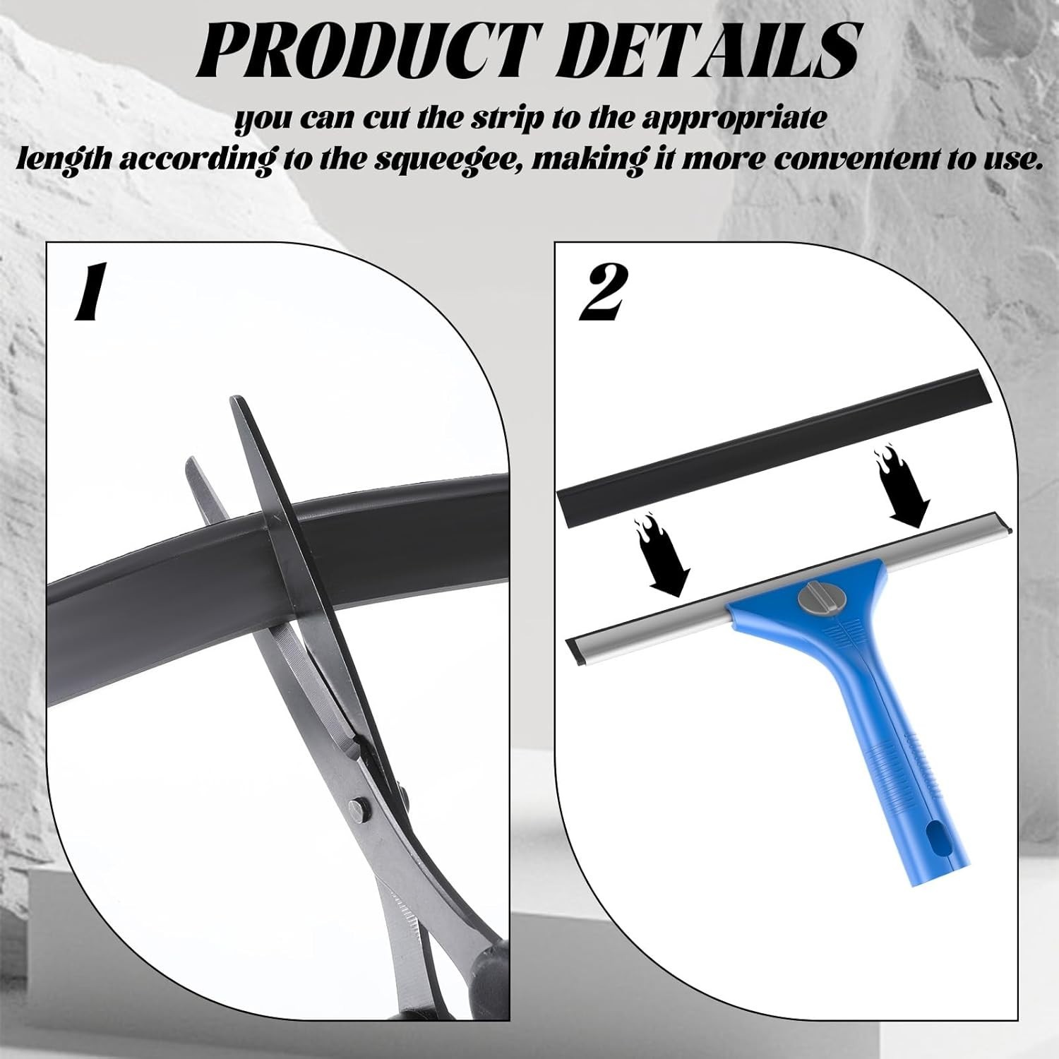 Modern 41-Inch Rubber Squeegees for Streak-Free Shower Glass & Windows – 2 Pack