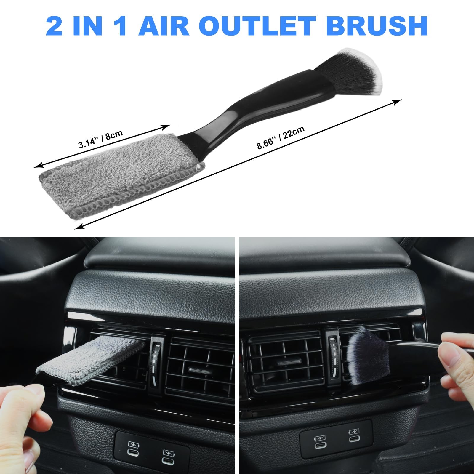 Car Detailing Brush Set 7PCS Ultra Soft Boars Hair Cleaning Kit SUV Truck