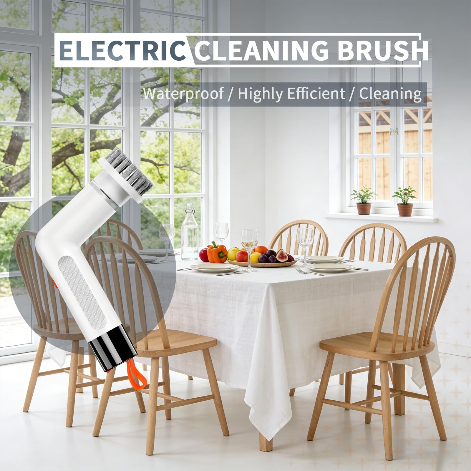 xoermioy 6-in-1 Electric Spin Scrubber with 5 Brush Heads – Cordless, Recharg…