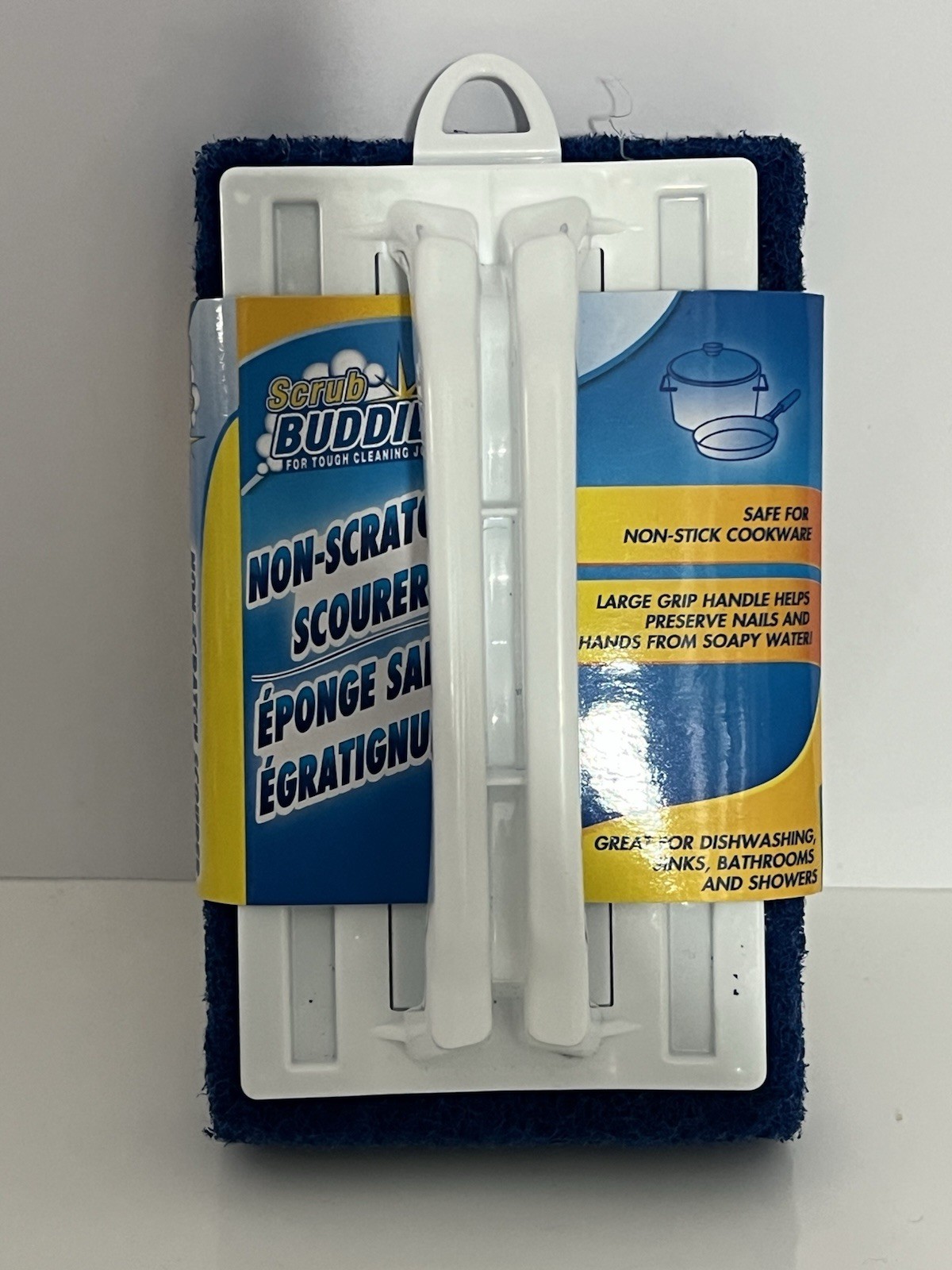 Scrub Buddies Non-Scratch Scourer Dish Scrub Brush Handle Non-Stick Safe New