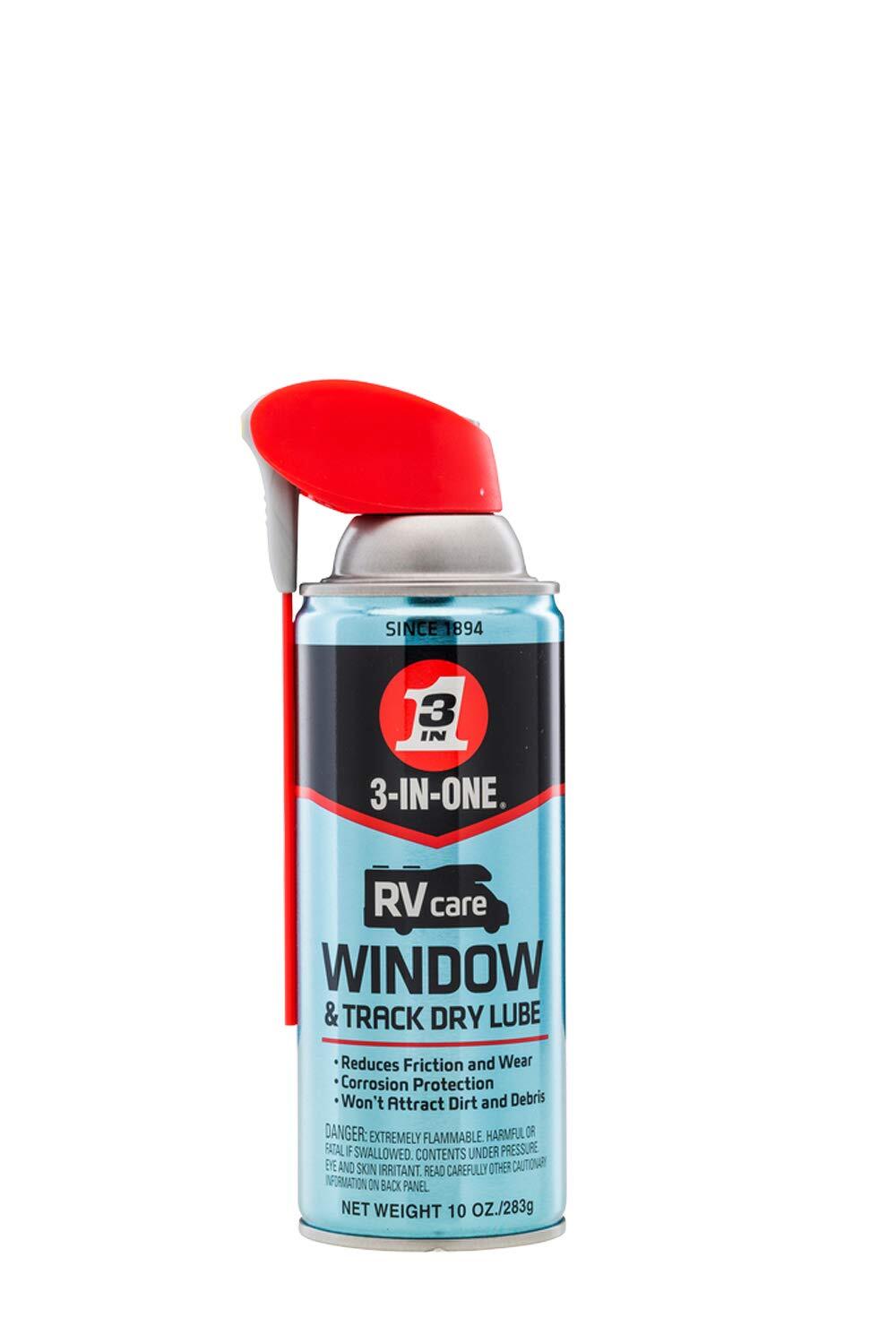 3-IN-ONE RVcare Window & Track Dry Lube with SMART STRAW SPRAYS 2 WAYS 10 OZ