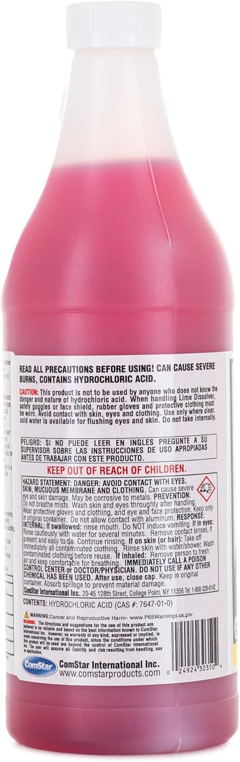 ComStar Lime Dissolver & Scale Remover 1 Qt Industrial Descaler Cleaner