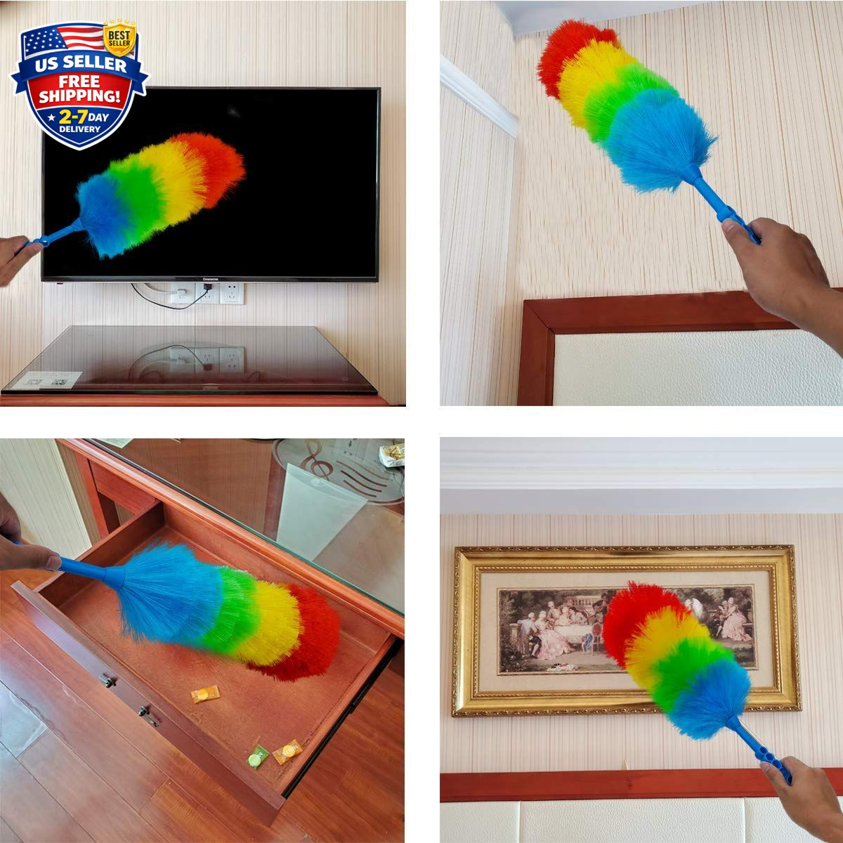 2 Pack Upgrade 19” Static Duster Beandable and Washable – More Fibers Bigger Hea