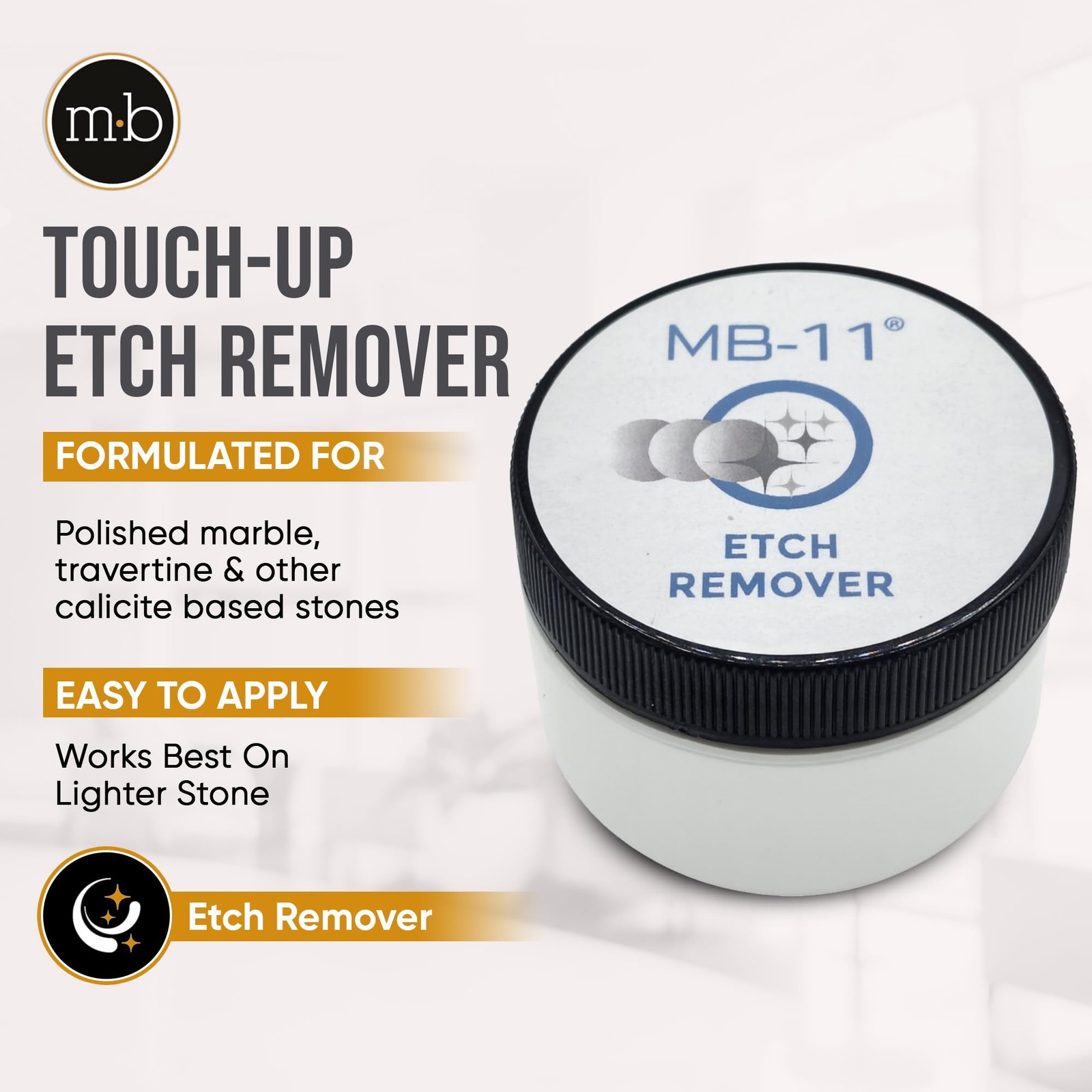 MB Stone MB11® TouchUp Etch Remover Marble Polishing Powder for Light to Medi…