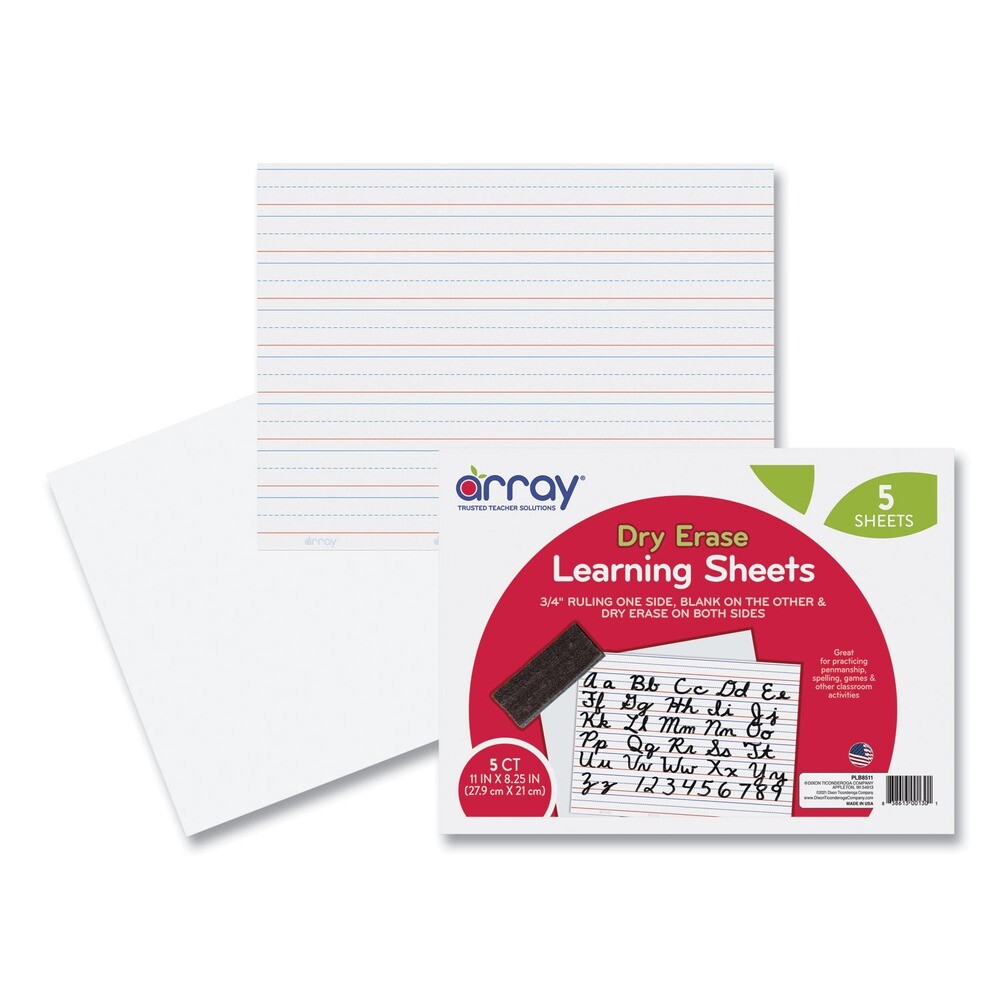 Pacon LB8511 GoWrite Dry Erase Learning Boards – White Surface (5/Pack) New