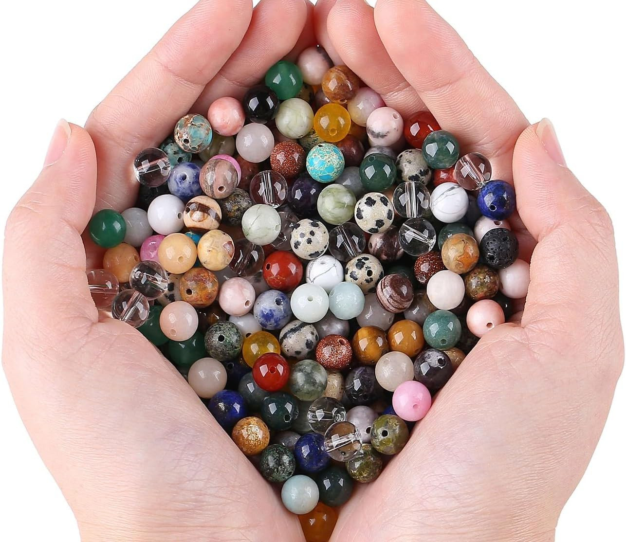 Multicolor 100PCS 6Mm round Natural Stone Beads for DIY Jewelry Making
