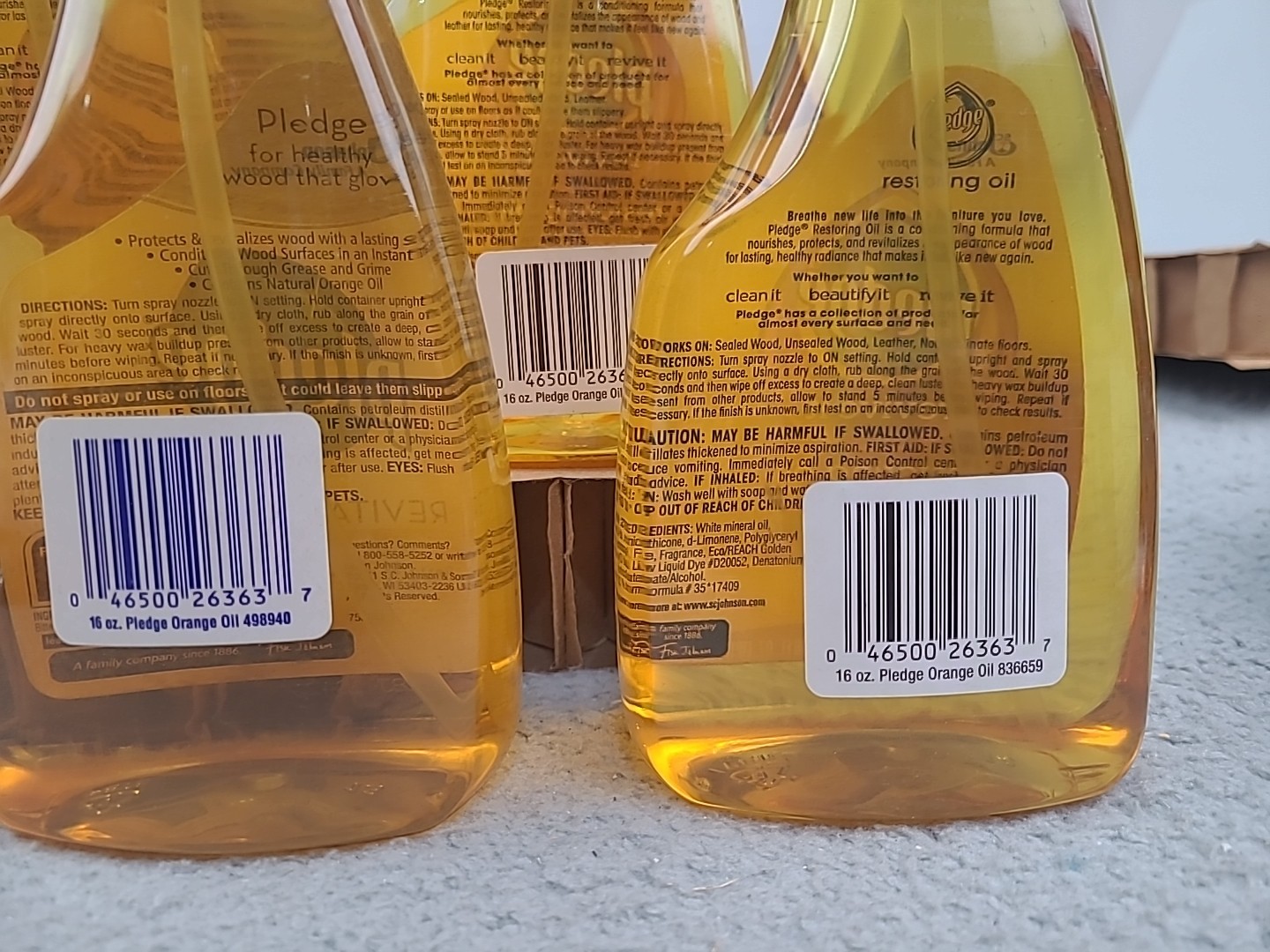 4x Orange Pledge Revive It Restoring Oil Spray 16 oz ea SC Johnson