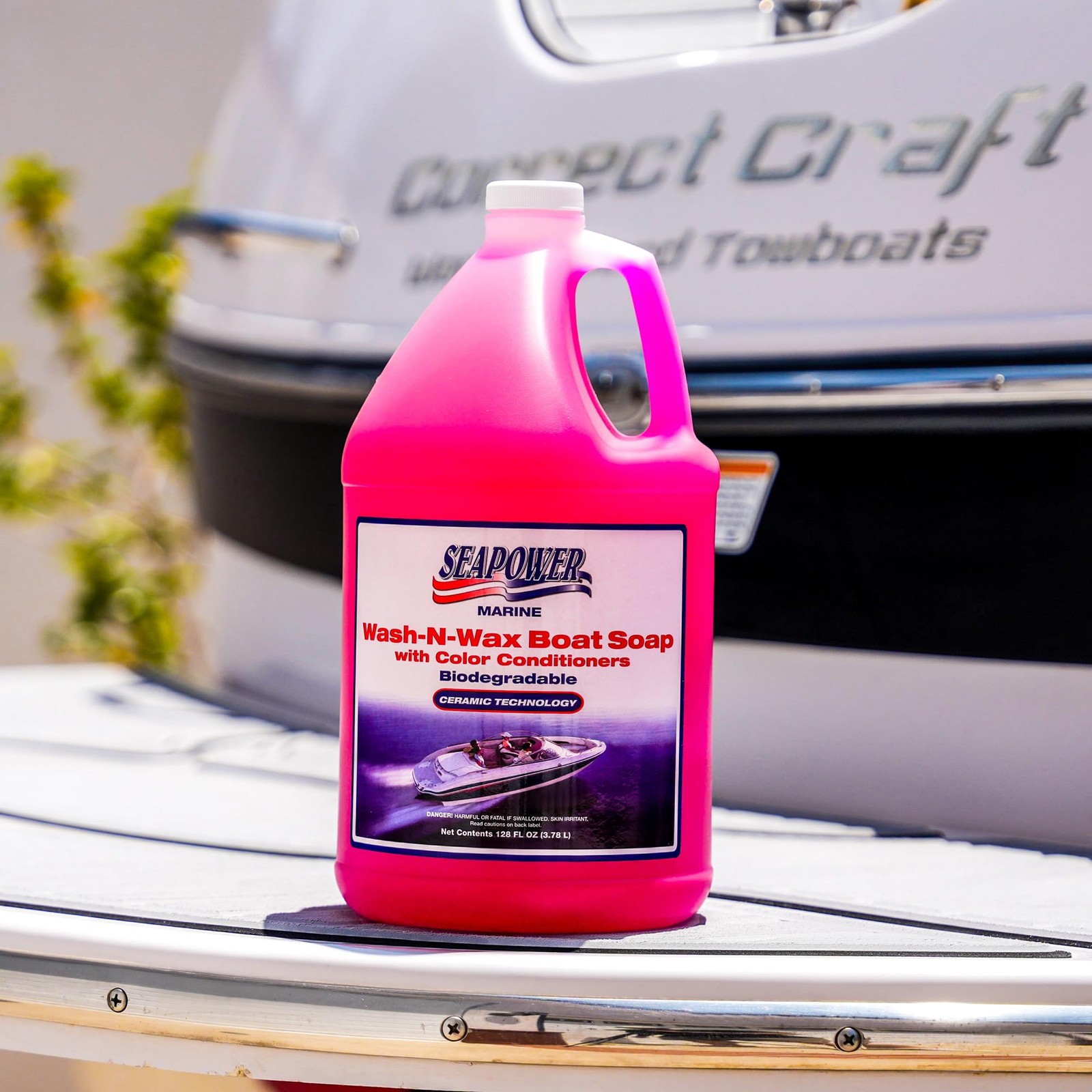 Seapower Wash-N-Wax Boat Soap – Highly Concentrated Carnauba Wax – Ceramic Fo…