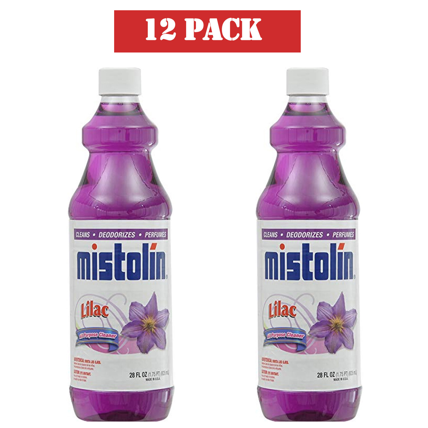12 Pack Mistolin General All Purpose Cleaning Solution Lilac Scent 28 fl oz