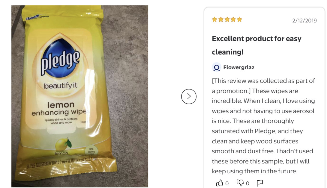 Pledge Expert Care Enhancing Wood Wipes, Lemon Scent, 24 Count 6 Pack