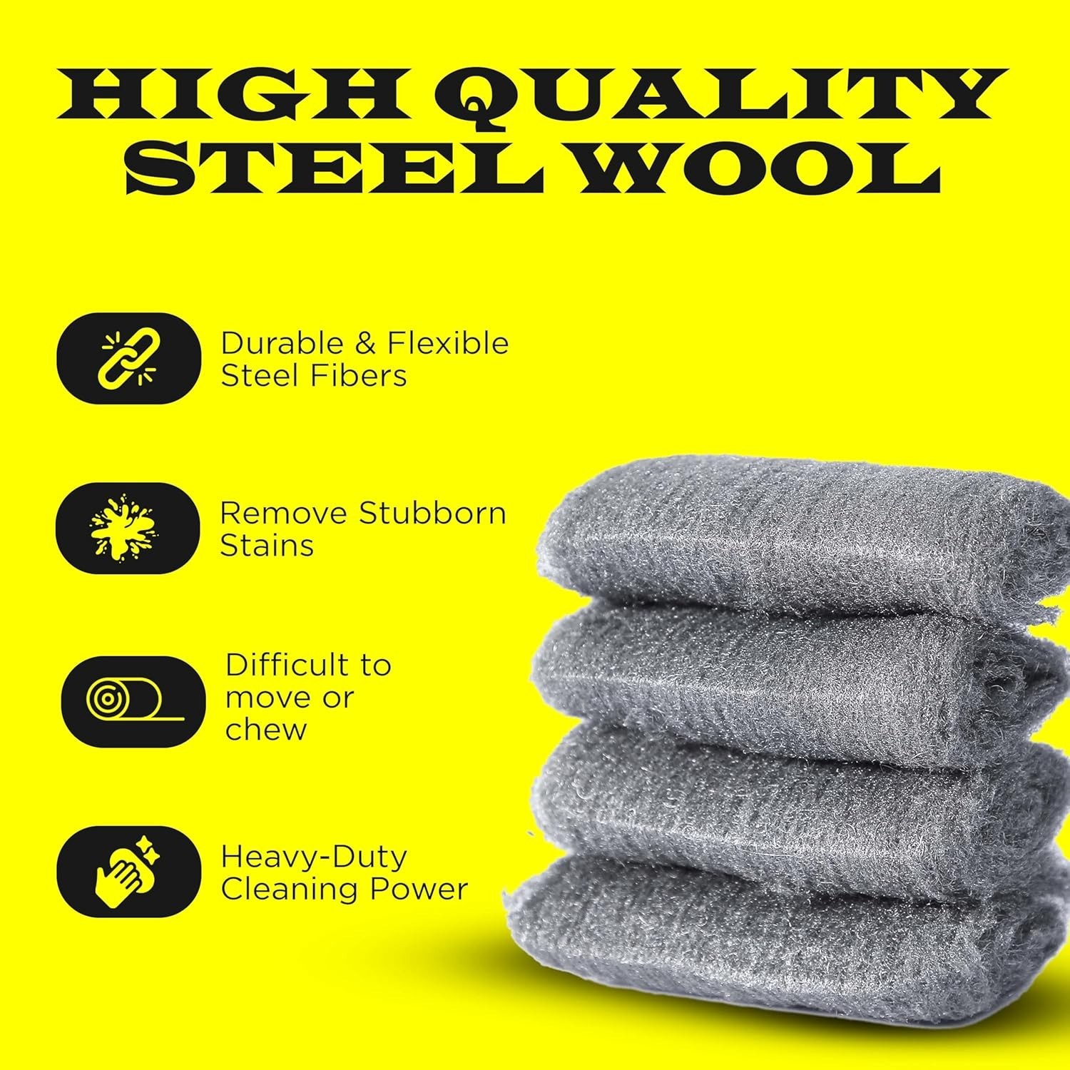 SIMBA Steel Wool Grade 0000 – Ultra-Fine Cleaning & Buffing Pads, 16 Pack