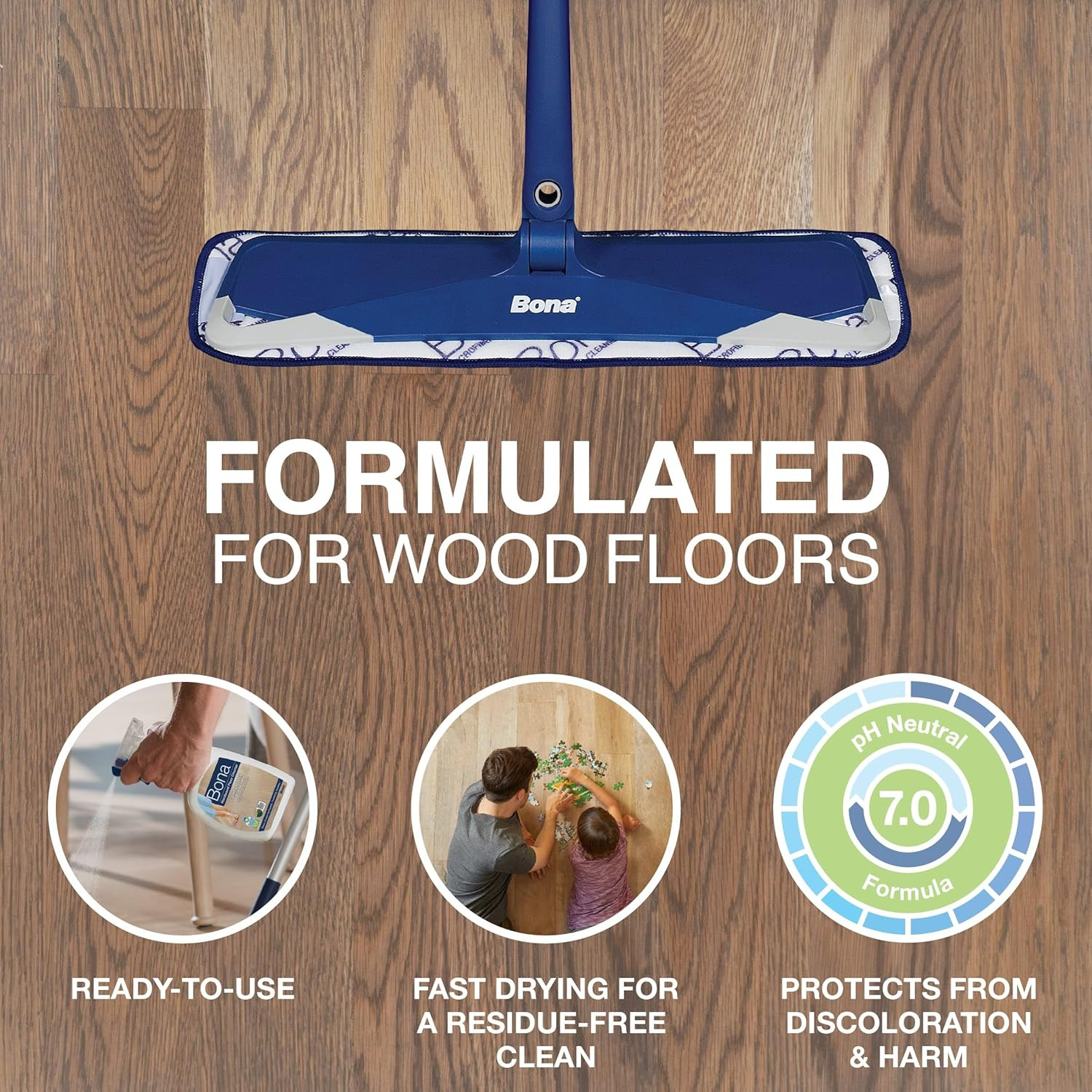 Hardwood Floor Cleaner Spray – 32 Fl Oz – Residue-Free Floor Cleaning Solution f