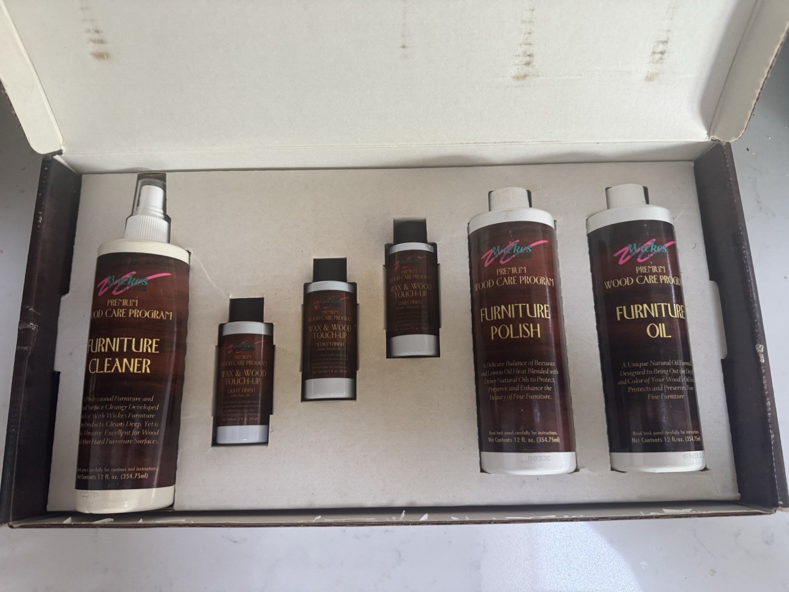 Full Set Of Wickes Wax Wood Care Program Furniture Cleaner Polish Oil Touch Up