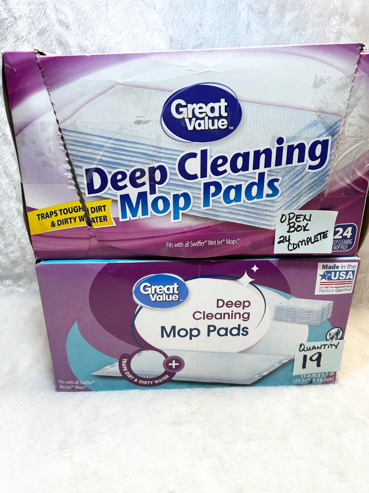 (43) Great Value Deep Cleaning Mop Pads Replacement Household Supplies Open Box