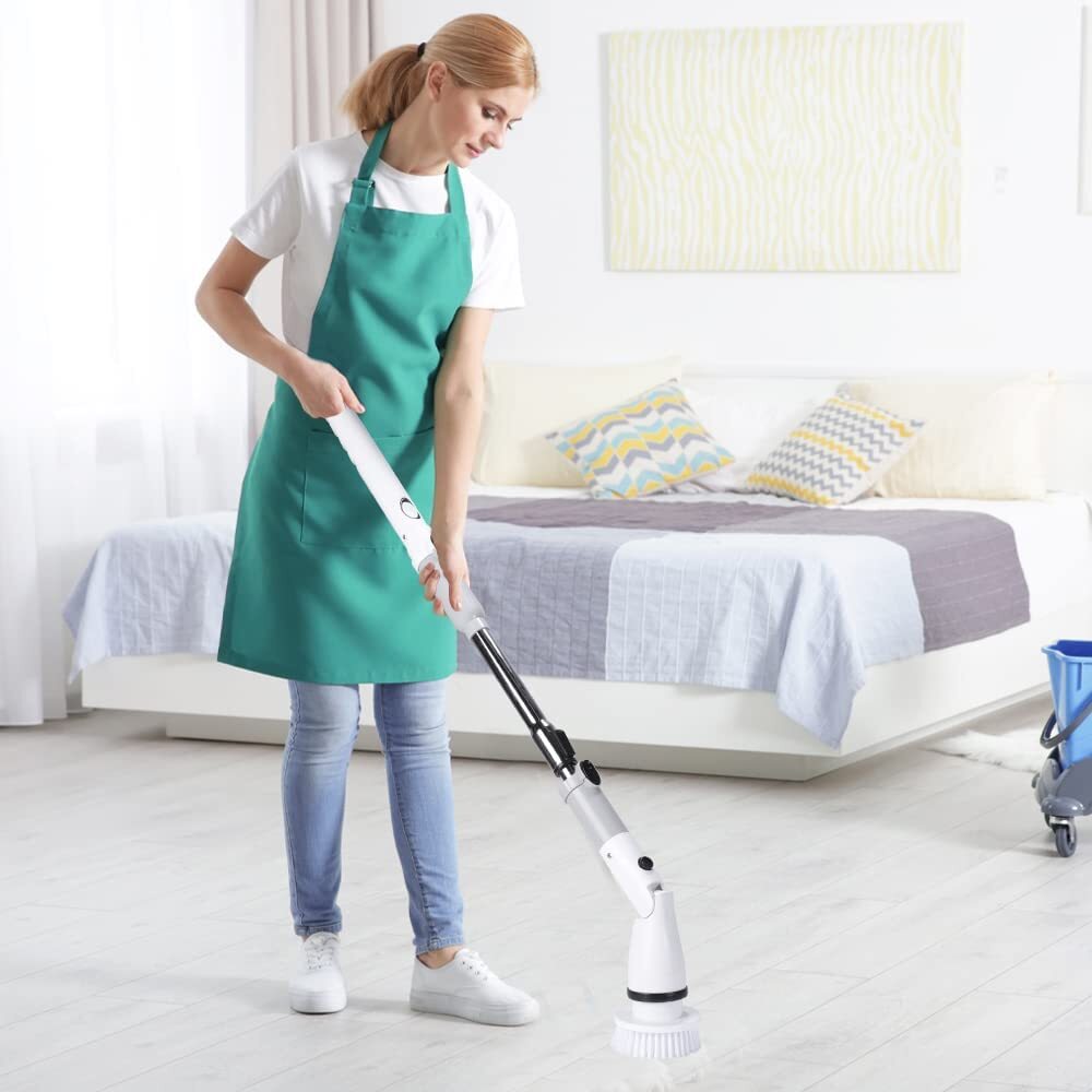 Electric Scrubtastic Rechargeable Cordless Spin Scrubber 3 Heads Cleaning Mop