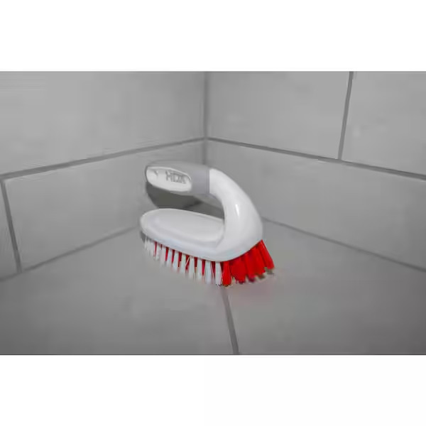 6 in Heavy Duty Scrub Brush Stiff Bristle Iron Handle Grout Cleaning Tool