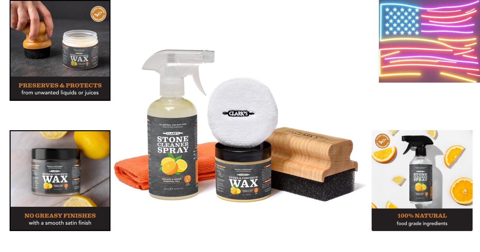 Natural Stone Cleaner Wax Kit Soapstone Slate