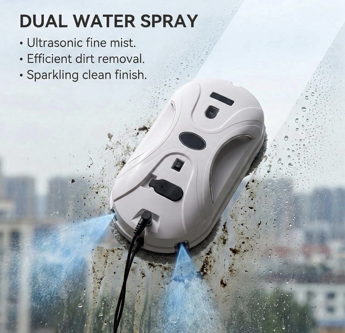Window Cleaning Robot 2026 Auto Dual Spray, Intelligent Cleaning w/Path Plan’g