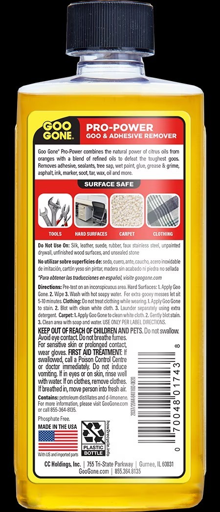 Goo Gone 8 oz. Pro Power Adhesive Remover Pack of 2