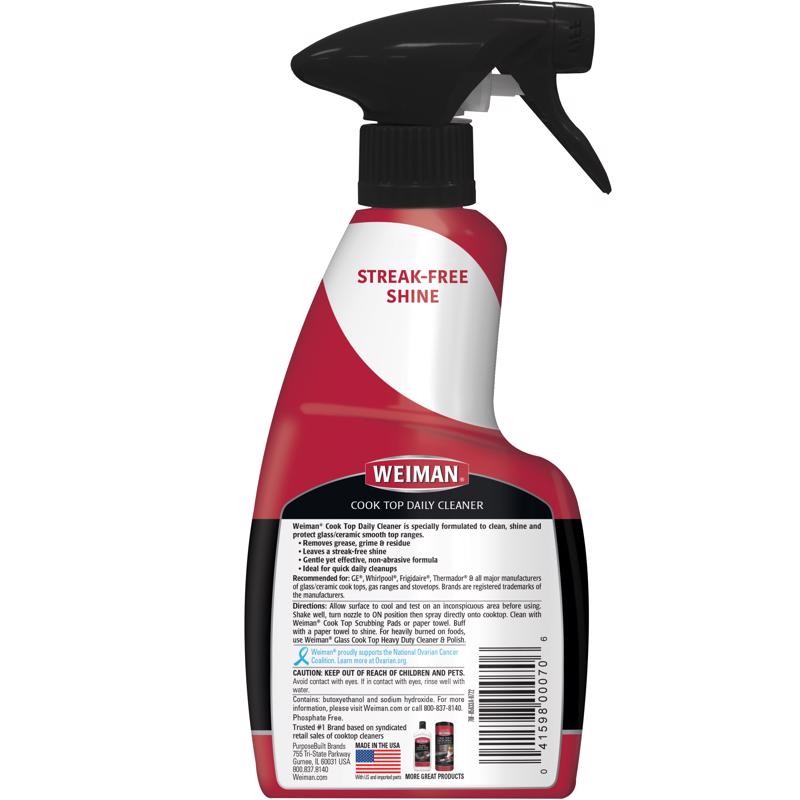 Weiman No Scent Cooktop Cleaner 12 oz Spray (Pack of 6)