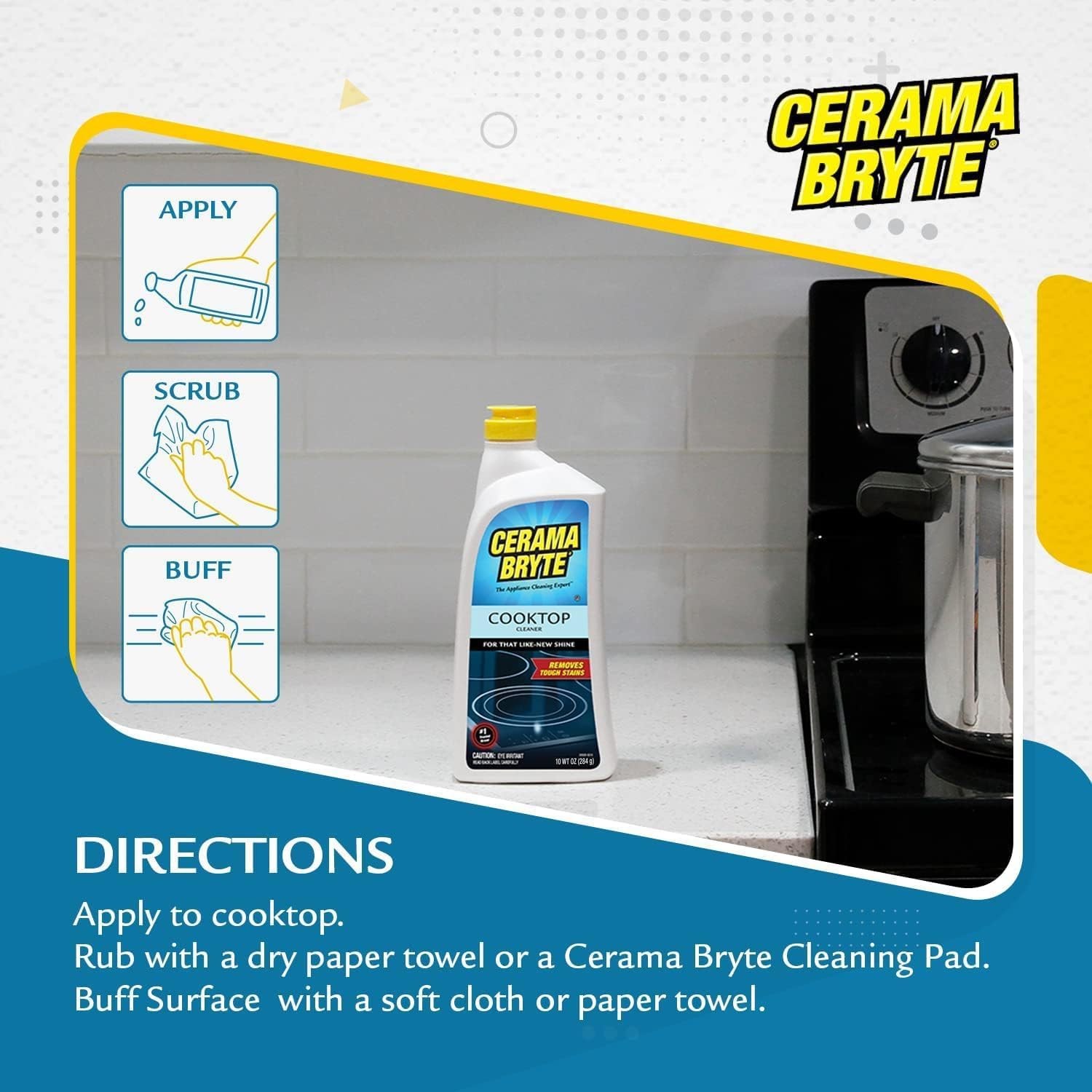 Combo Kit Pads & Removes Tough Stains Cooktop and Stove Top Cleaner for Glass…