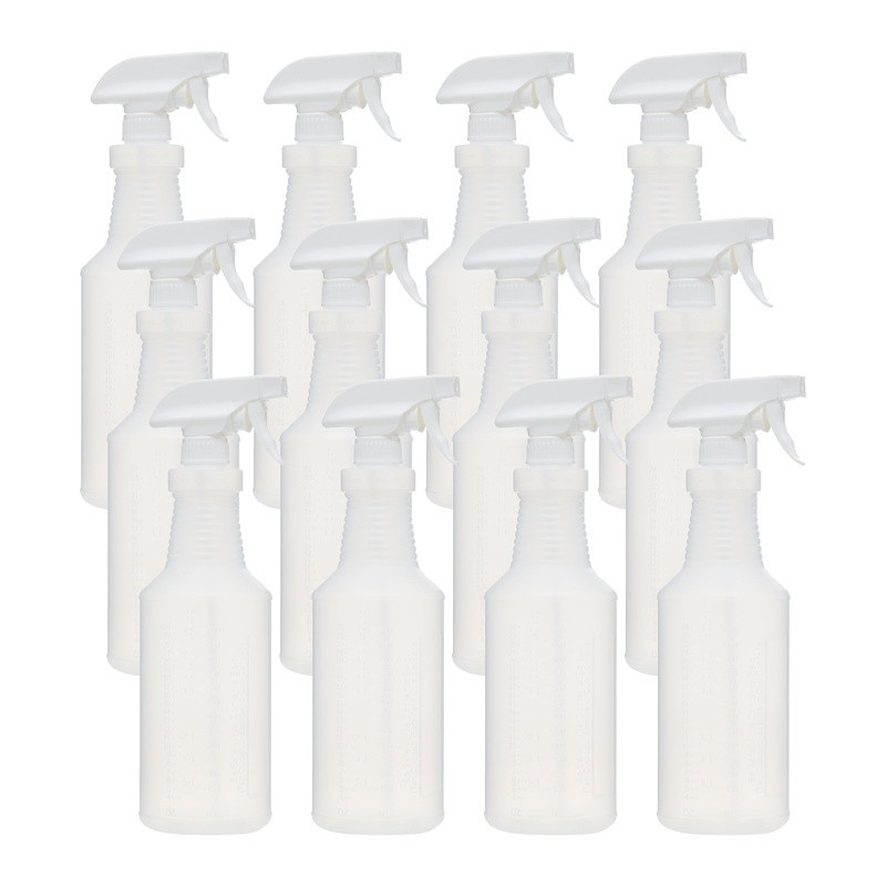12 Pack 32oz All Plastic Empty Spray Bottle Multipurpose Cleaning Home Garden