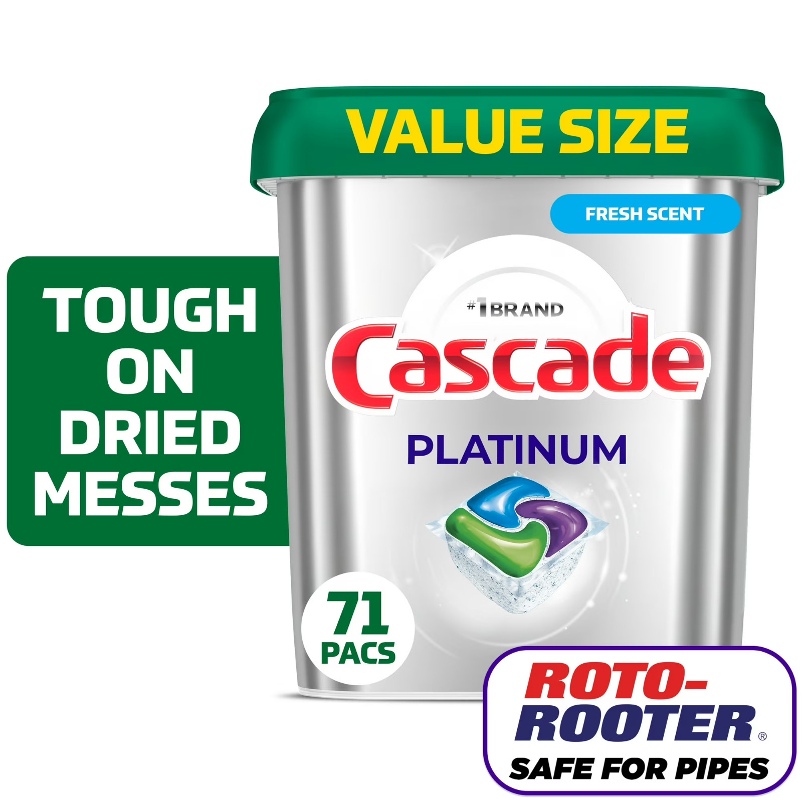 NEW 2 pack Cascade Platinum Dishwasher Pods Dishwasher Detergent Soap Tabs Fresh
