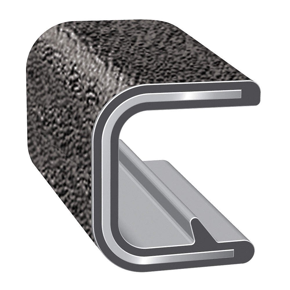 TRIM LOK INC 62B3X3/32-100 Edge Trim,Alum Clip,0.26 In W,100 Ft 10H758