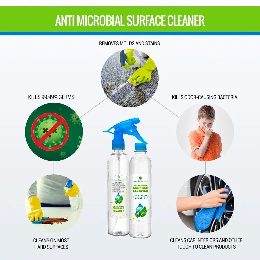 Simply Natural All-Purpose Antimicrobial Surface Cleaner, All Natural Non-Toxic