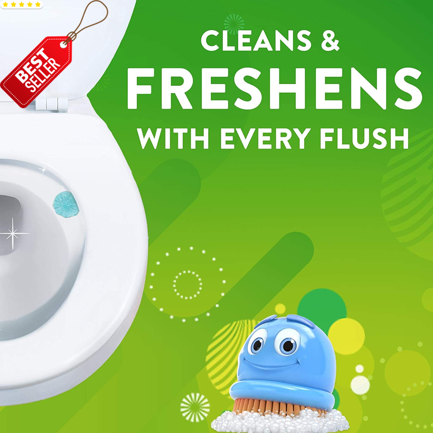 Fresh Gel Toilet Cleaning Stamps Rainshower Scent 6 Count with Dispenser – US