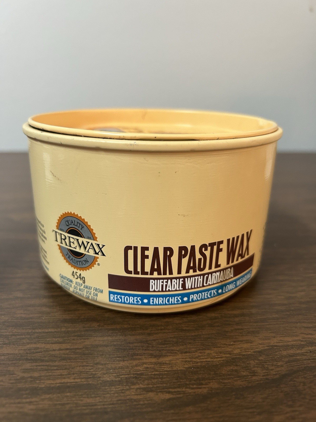 Vintage Trewax Clear Paste Wax 1 Pound 454grams Made In USA 99% Full