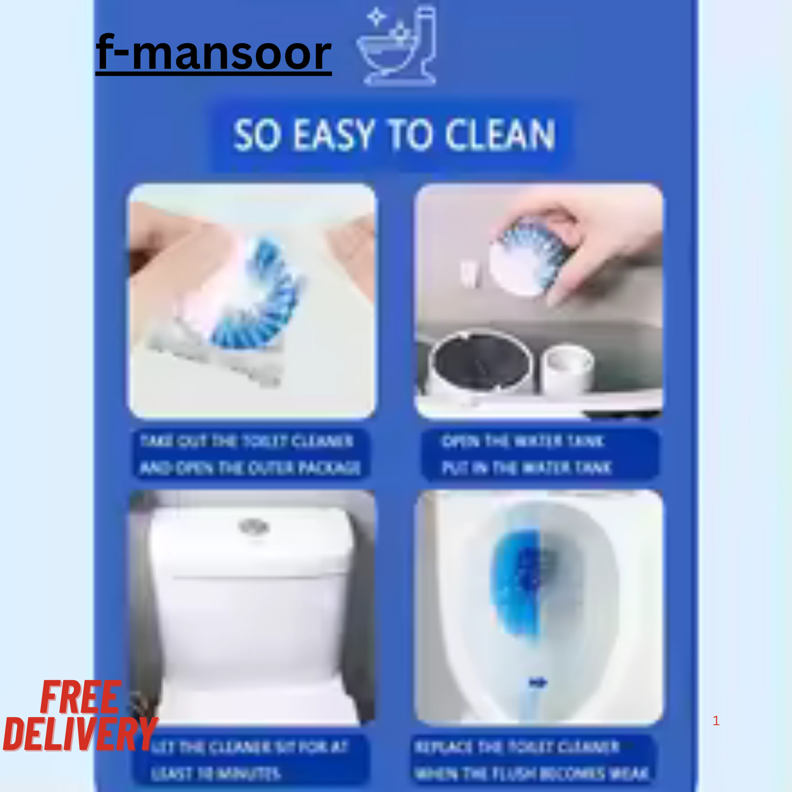 Automatic Toilet Bowl Cleaner Tablets – Continuous Release, Long-Lasting Fresh