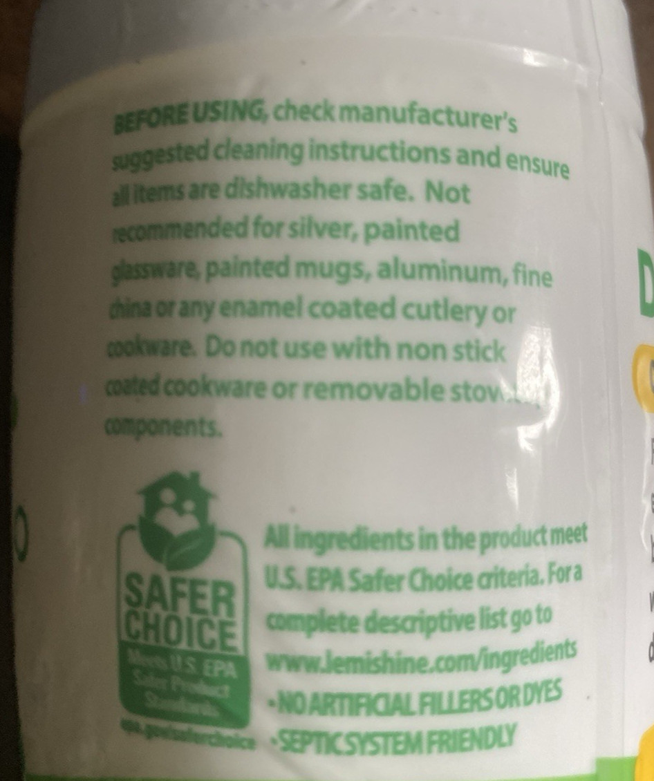 Lemi Shine Dish Detergent Dishwasher Booster Powder 12oz (2 Pack)