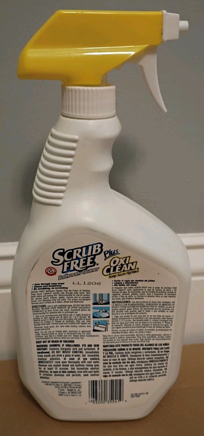 Scrub Free Bathroom Cleaner with Oxi Clean, Lemon Scent, 32 oz Full