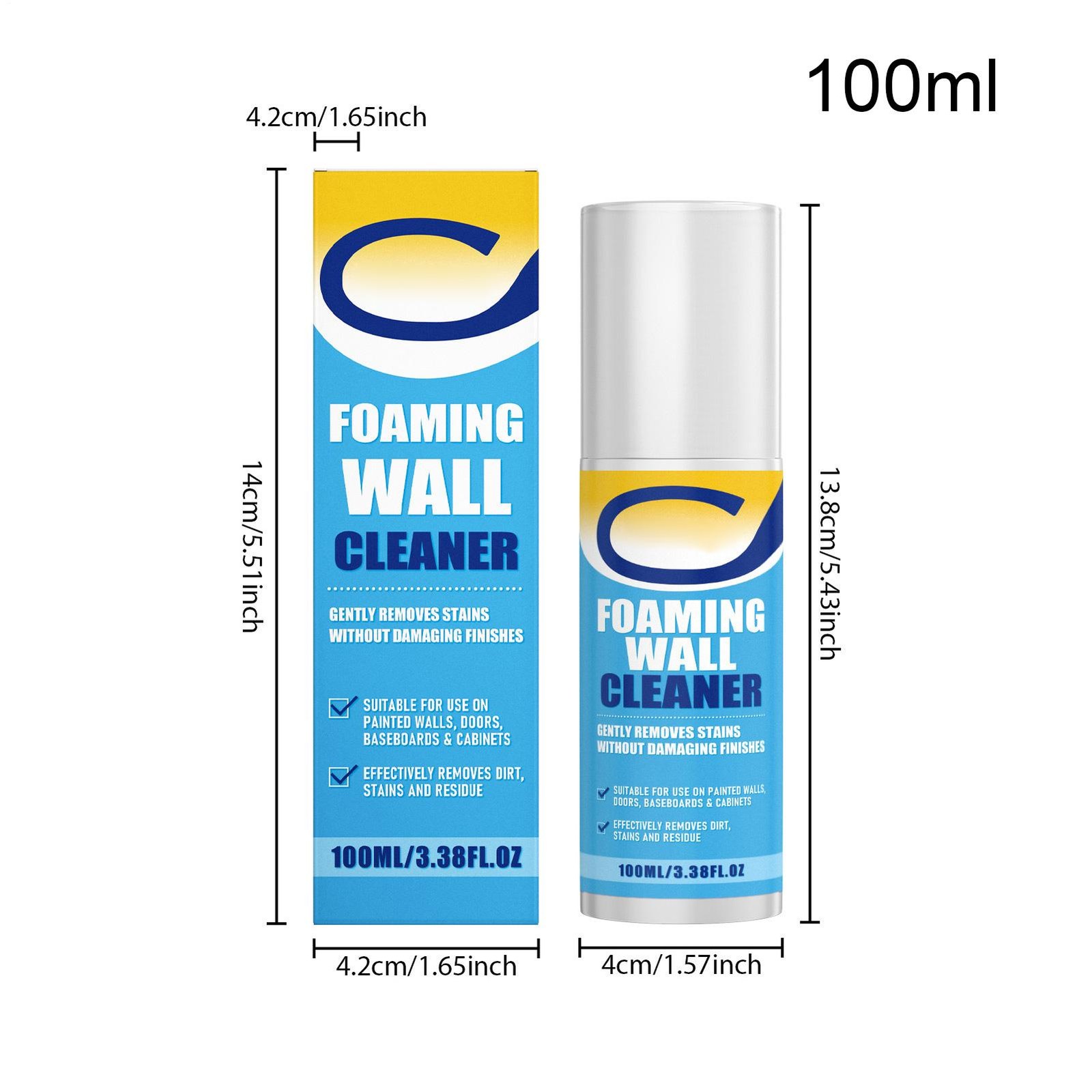 Foaming Wall Cleaner 100ml Stain Foam Spray Heavy Duty Kitchen Degreaser
