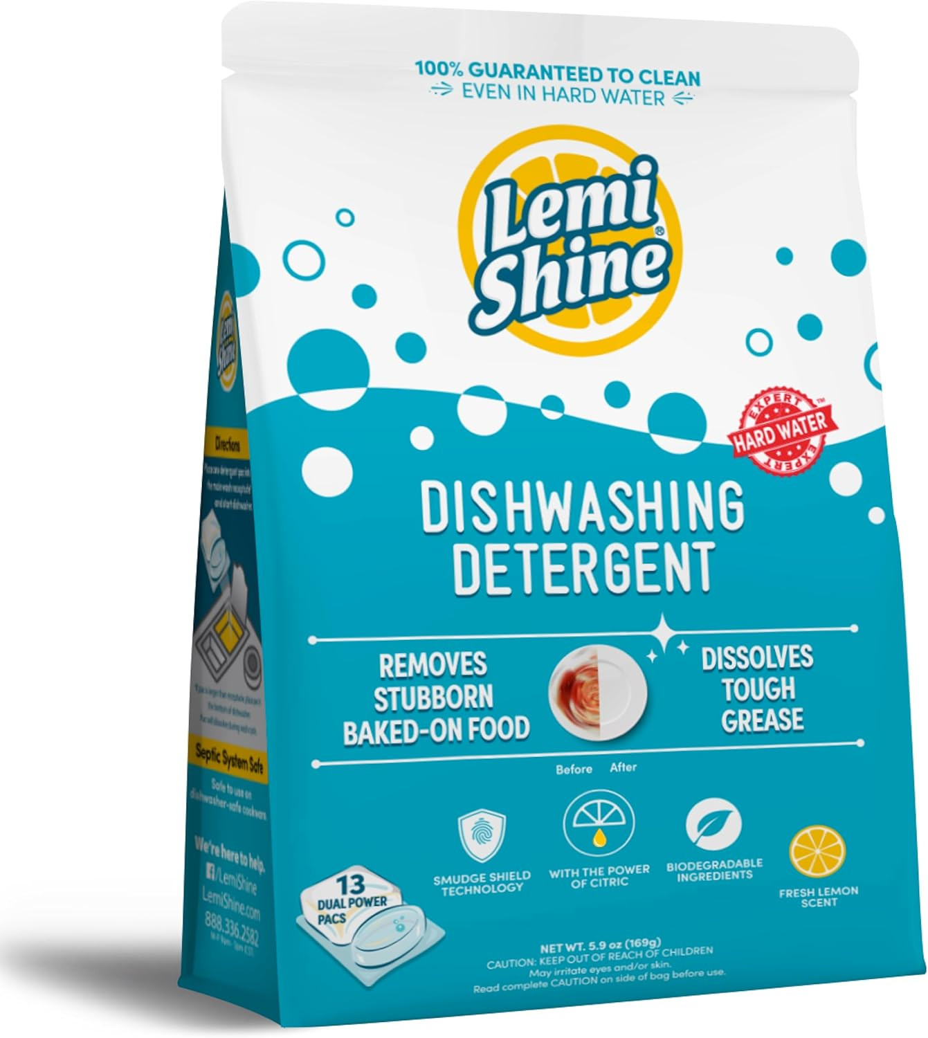 Natural Dishwasher Pods | All-In-One Powder & Gel Dishwasher Detergent 13 Count