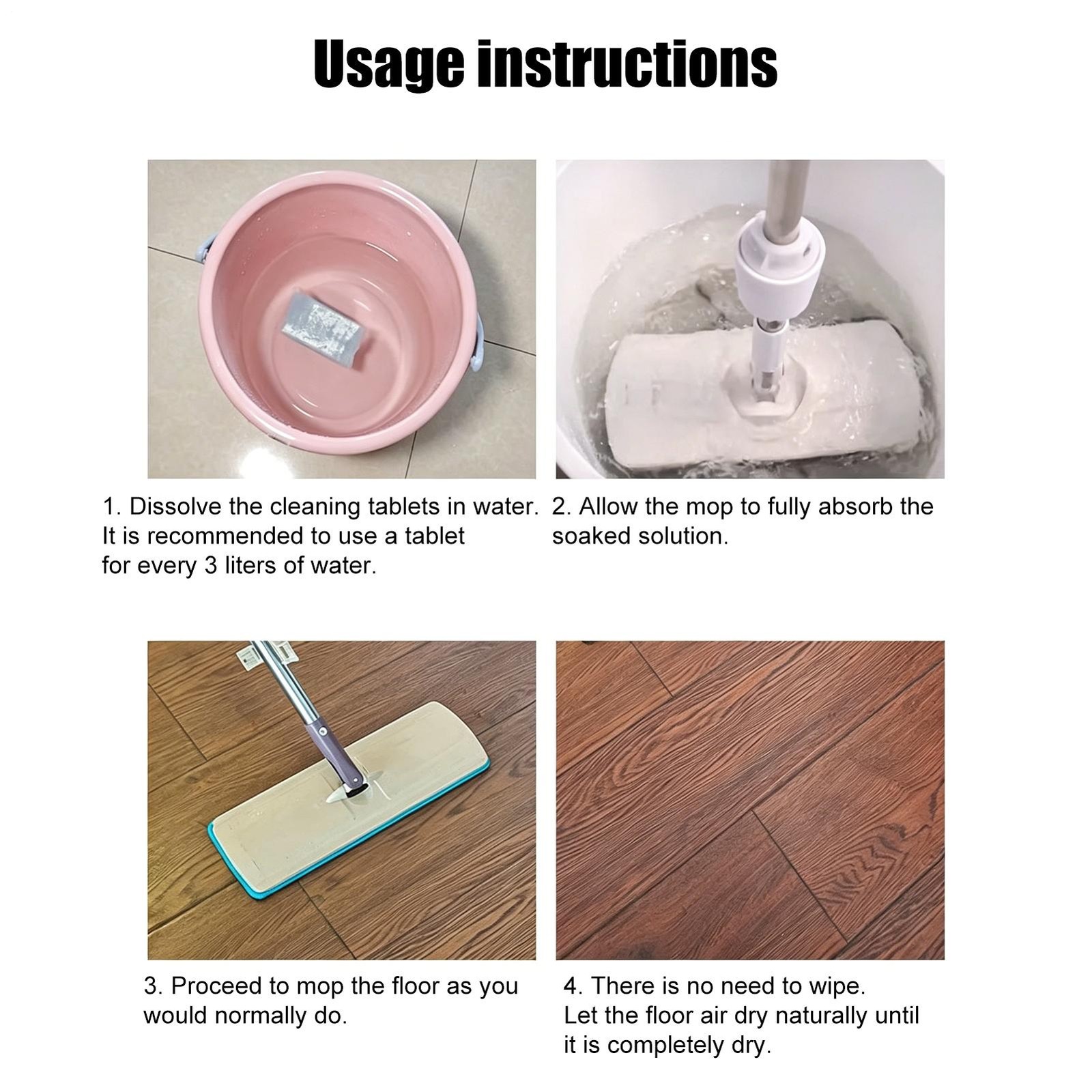 Multipurpose Dissolvable Floor Cleaning Sheets 60 Pieces Deep Clean Tablets Mopp