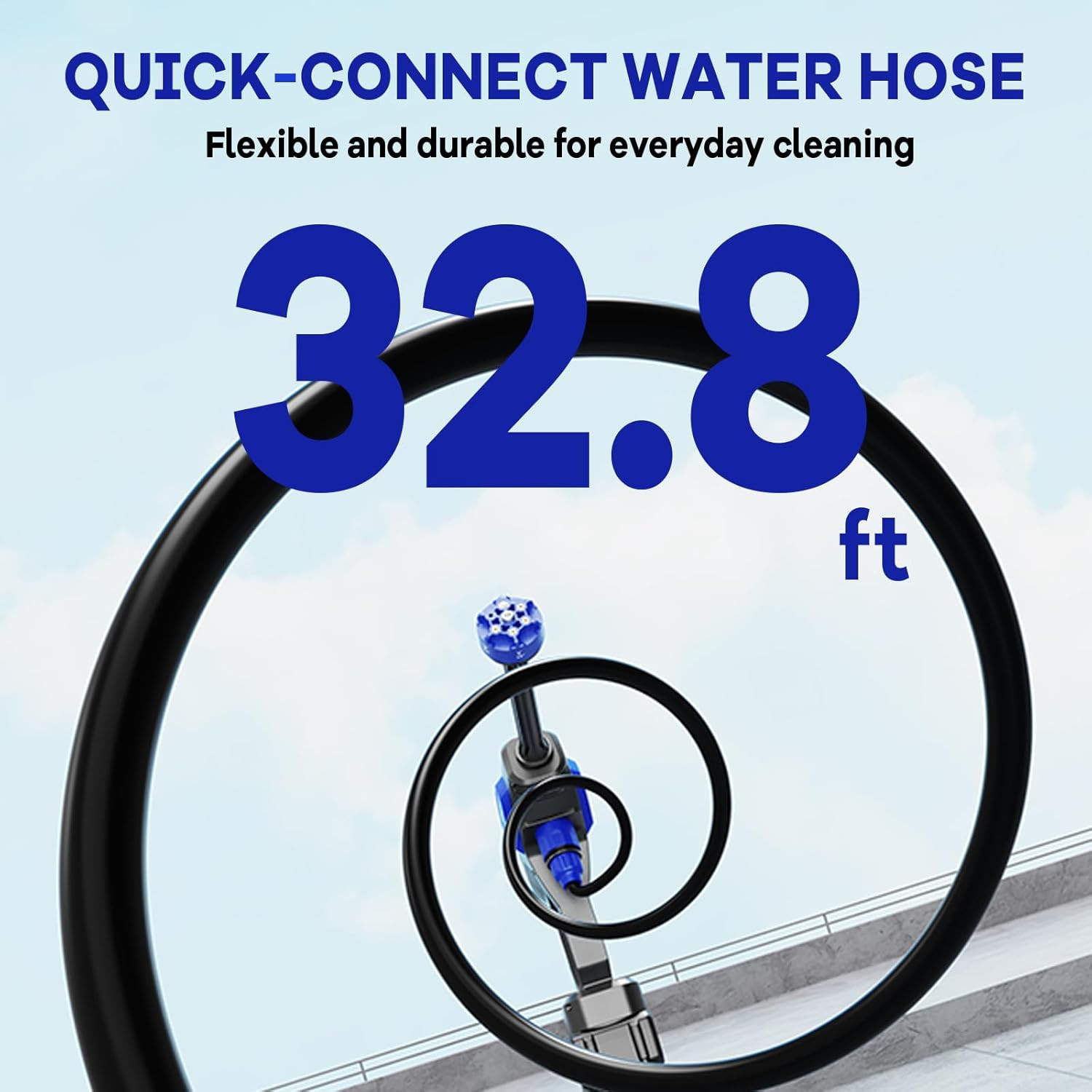6-in-1 Portable Handheld Cleaning Tool with Foam Cannon & 32ft Hose