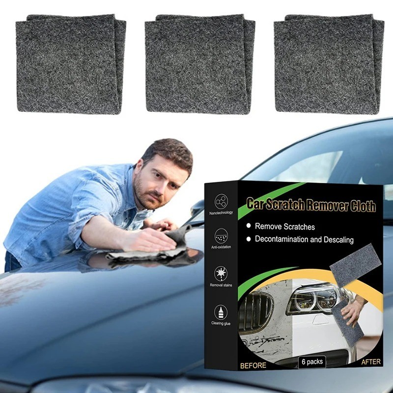 Nano Polix Car Scratch Remover Cloth 6 Packs Auto Paint Scratch Repair Towel-USA