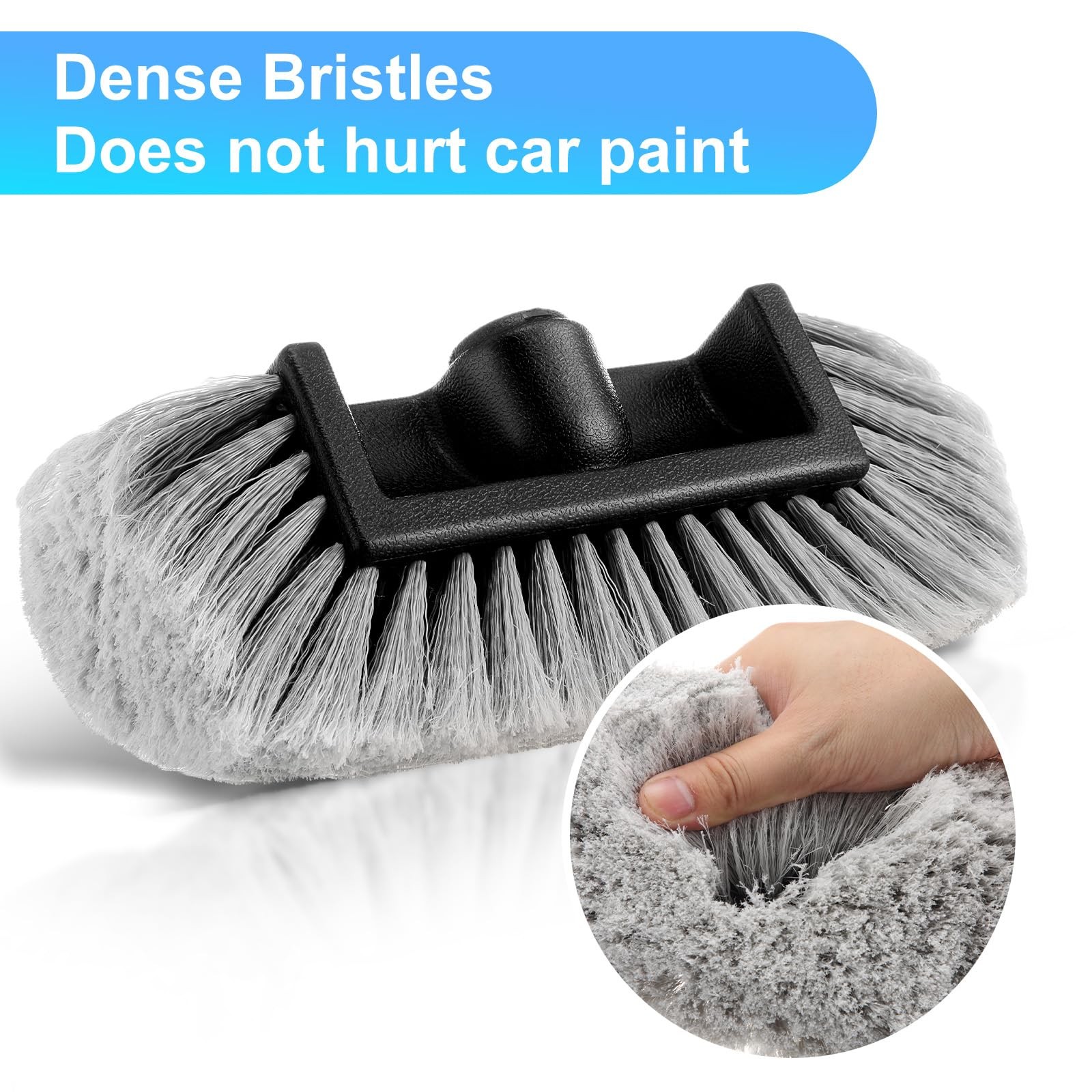 2 Pcs Car Wash Brush Head with Soft Detailing Bristle Flow Through Car Cleani…